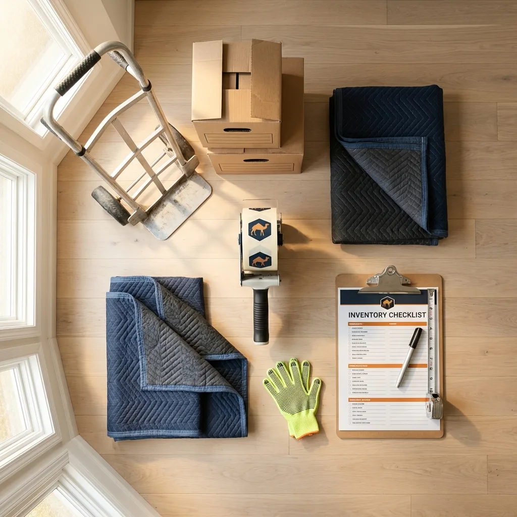Professional moving supplies and packing materials layout for Pierce City residential relocations